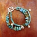 Turquoise Double Strand Sterling Silver Boho Bracelet