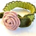 Pink, Lime Green and Dark Green Rose Headband