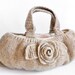 Natural Beige Handbag, Natural Handbag, Beige Handbag, Natural Purse, Rose Handbag, 100% Wool