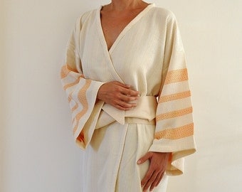 Robe Peshtemal Bath Robe Kimono Robe Caftan Turkish Bath Towel Long Extra Soft Cotton Obi Belt Eco Friendly Gifts