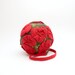 Purse nuno felt , Linen flower ball handbag