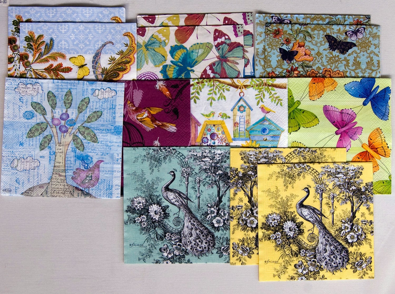 Decorative paper napkins for decoupage or other crafts
