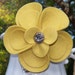Id Badge Retractable Id Badge Holder Yellow Wool Felt Flower