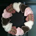 Upcycled Felted Wool Pink, Cream, and Chocolate Heart Wreath