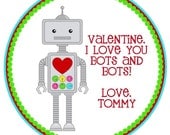 Robot Valentine's Favor Tags or Stickers Il_170x135
