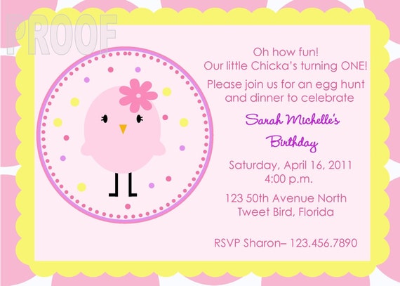 Custom Tweet Little Birdy Birthday Invitation Il_570xn