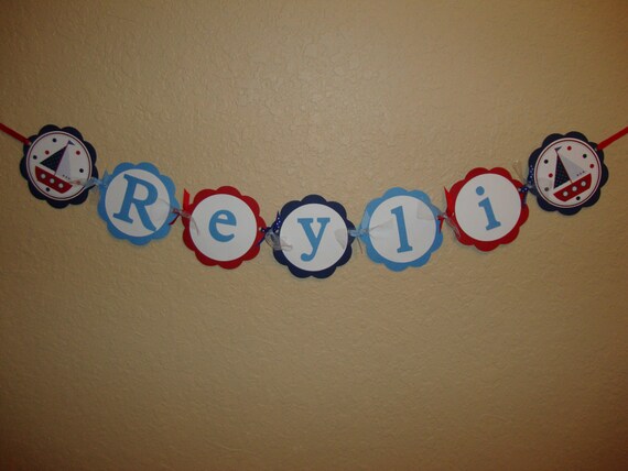 Nautical Custom Name Banner Il_570xn