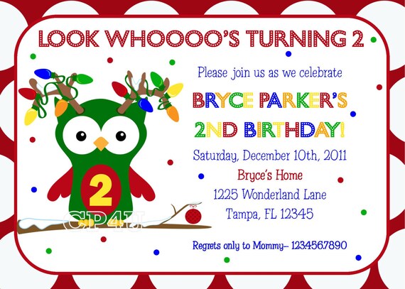 Christmas Owl Party Invitation for Adults and Kids - Perfect for Holiday Parties and Birthdays Il_570xn
