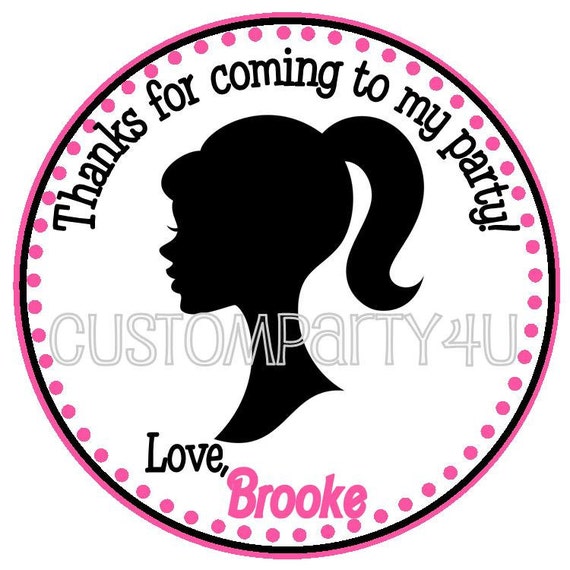 Vintage Silhouette Barbie Doll Favor Tag