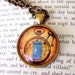 Steampunk Necklace (N103-19) - TARDIS under Glass Cabochon Pendant with Chain