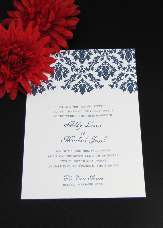 Items similar to Damask Wedding Invitation on Etsy