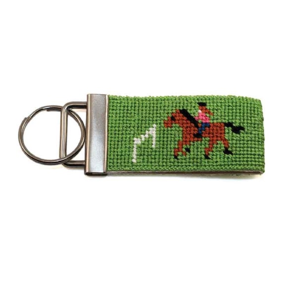 Key Fob in Equestrian Needlepoint Kit with monogram option