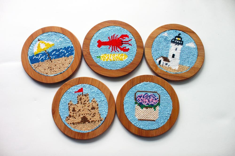 Needlepoint Kit Coasters with Holder by StinaStitches on Etsy