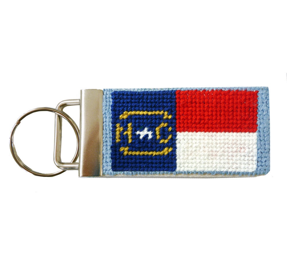 Needlepoint Kit or North Carolina State Flag Key Fob
