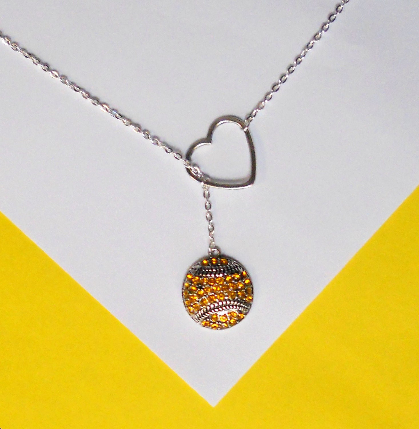 Softball Necklace with Rhinestones and by MelissaMarieRussell