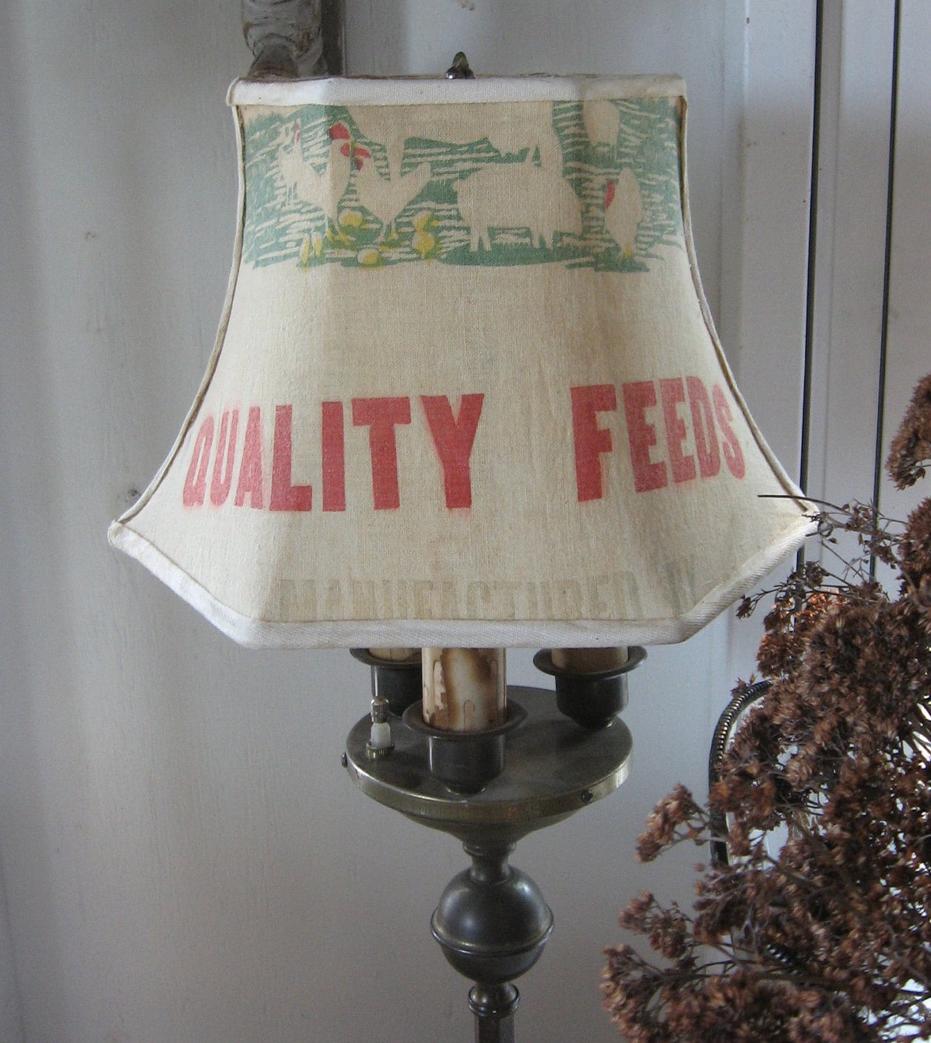 Primitive Bridge Lamp Shade by AWildThing on Etsy