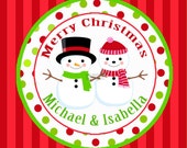 Printable Personalized Christmas Gift Tags - Snowman and Snowgirl Il_170x135