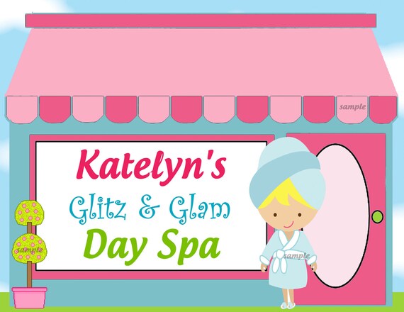 Printable Spa Party Sign Door Sign Yard Sign Sassy Spa