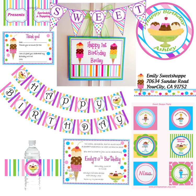 Personalized Ice Cream Party Printables Ultimate by ThatPartyChick