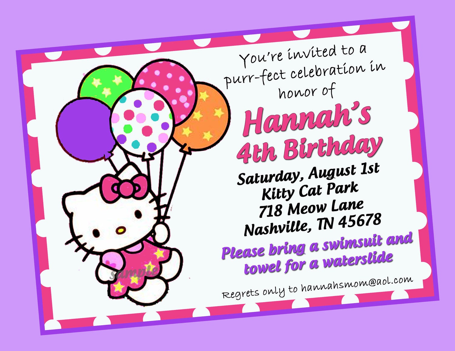 Hello Kitty Birthday Invitations Printable 9