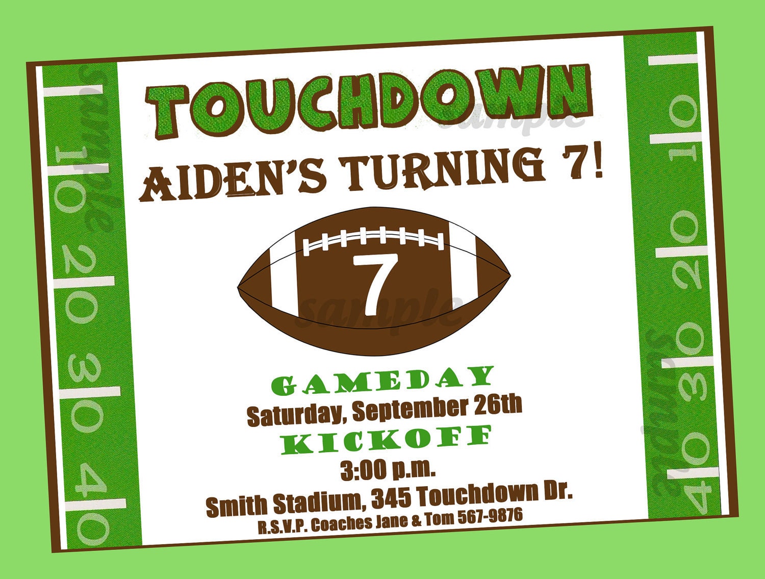 Football Themed Birthday Invitations 10