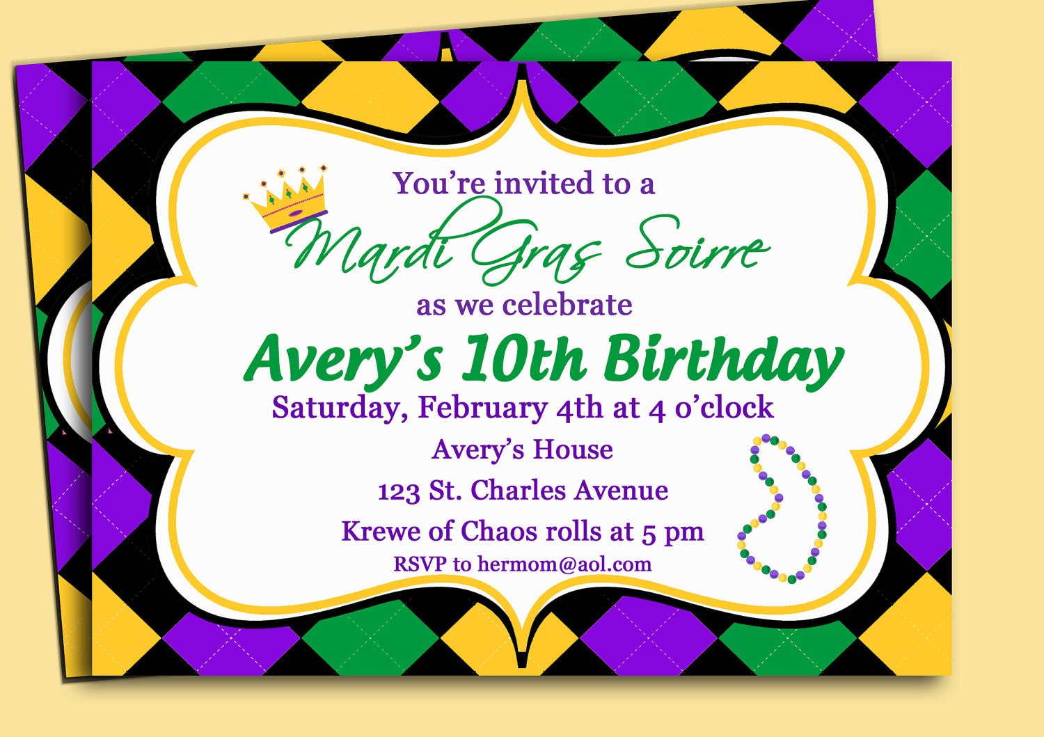 Mardi Gra Invitations 10