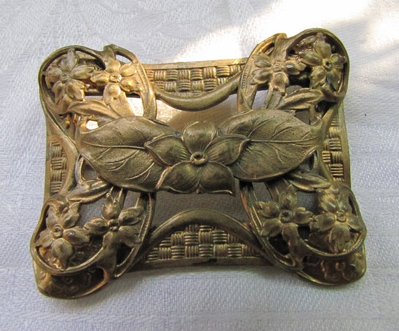 Broche Ancienne Scarabée – Laiton, Style Art Nouveau, France – Bijou Vintage, Collection