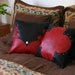 Western Pillow Set- Distressed red and black leather, southwestern, cowboy, cowgirl, ranch