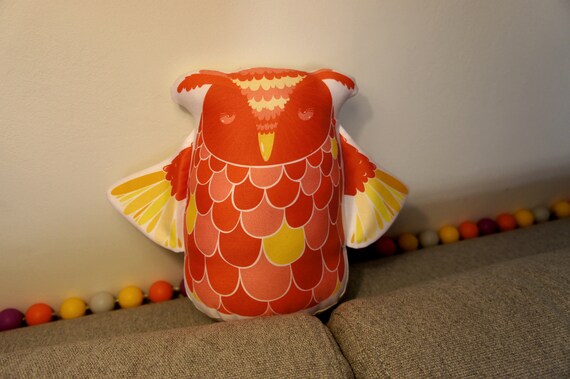 pink owl cushion