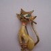 JJ Signed Fancy Cat Pin Brooch RARE free shipping