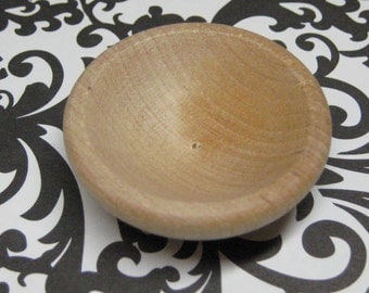 miniature wood bowl unfinished DIY playscale fashion doll kitchen salad bowl dollhouse 1:6