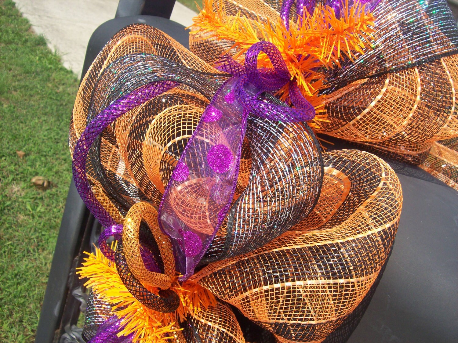 Halloween Stripe Mailbox Swag