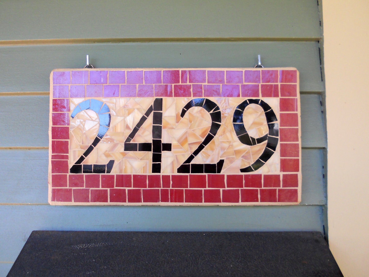 Custom Mosaic Address Plaque by melissaforcier on Etsy