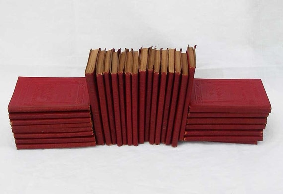 miniature books: 30 Little Luxart Red library book by vintagesuch