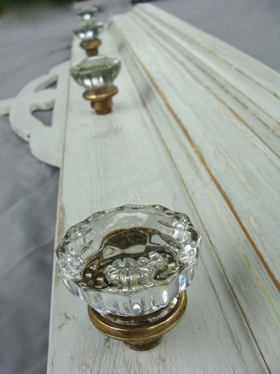 Antique Glass Door Knob Coat Rack on Reclaimed Woodlarge