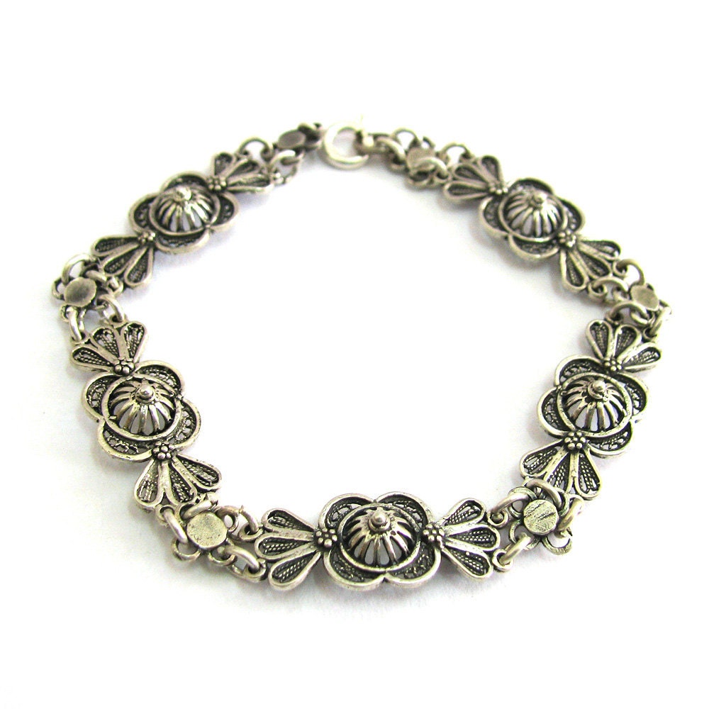 Filigree Bracelet Artisan 925 Sterling Silver Woman Jewelry