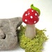 Little Toadstool with Inch Worm, Great for planters or terrariums