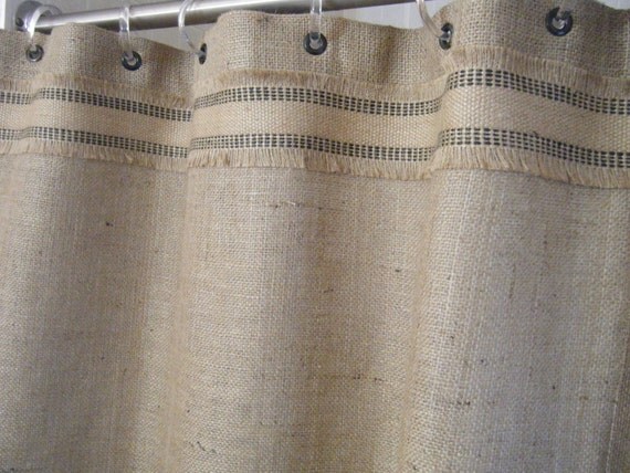 Burlap Shower Curtain 72 Wide X 72 96 Long by CurtainsByJackieDix