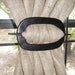 Curtain Holdback ,Wooden Oval, 'Espresso' Black Stained at Curtains by Jackie Dix