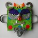 RESERVED LISTING for Nancy - Recycled Art Collage - "Jack, The Grumpy Monster King" - Original Mixed Media