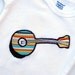 Organic Baby White Onesie with Handmade Organic Banjo Applique - Bluegrass Festival Shirt Music