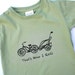 Eco Friendly Children - Cruiser Bike and Chariot Organic Sage Green 6T SHORT Sleeve shirt- hand-drawn and printed That's How I Roll