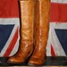VTG 60s TALL Detailed Golden Brown Leather Campus Boots Women's 8