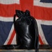 Leather Backpack - Black Drawstring - ROCKER - 1970s - VINTAGE