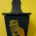 40s Salt Box Matchbook Holder,Cash Stash for the wall, Handpainted German saying