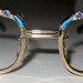 60s Eyewear/ Gold n Blue Enamel/ Square/ Deadstock/ Original packaging