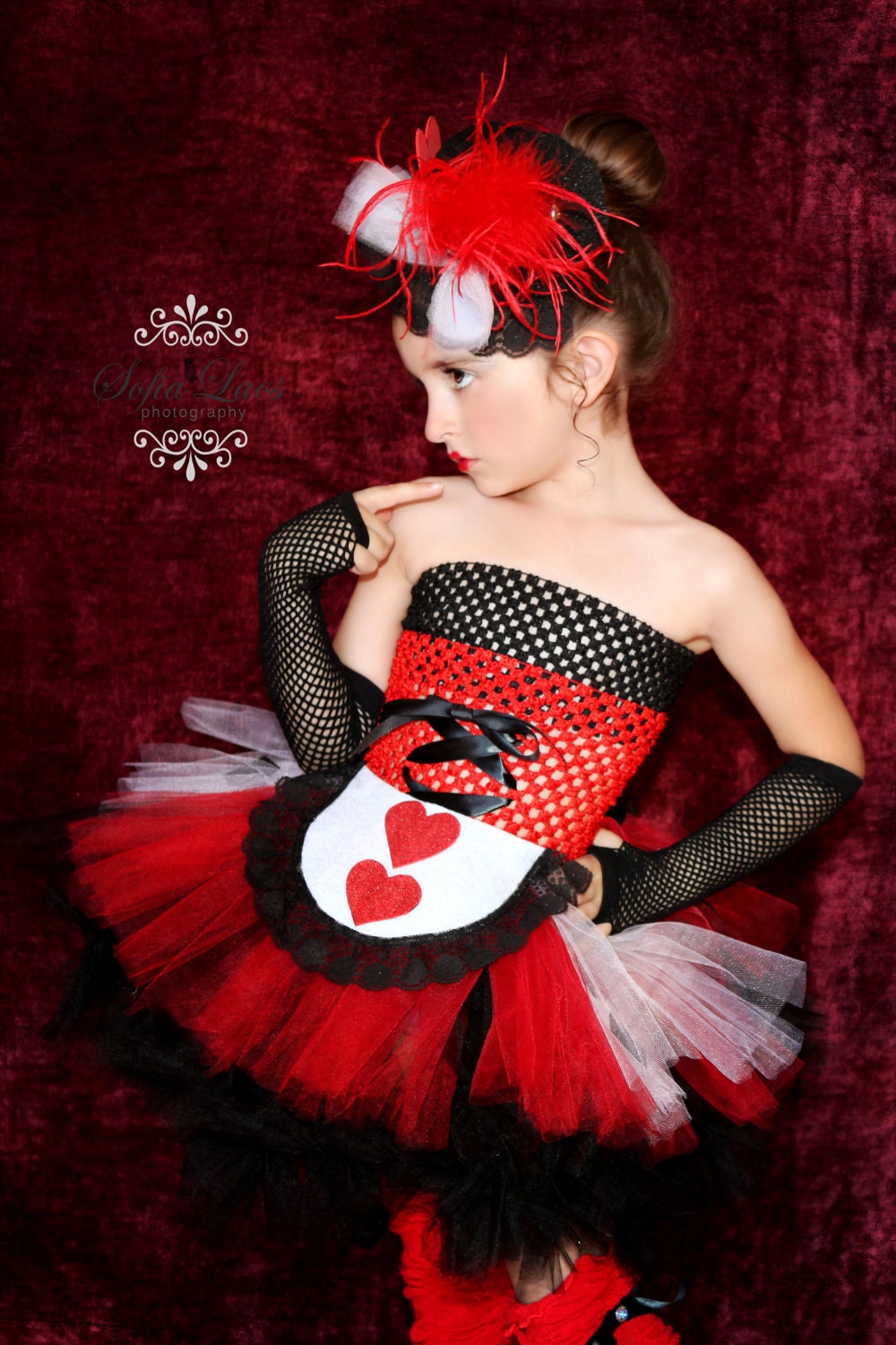 Custom order Queen of Hearts petti tutu dress or costume for