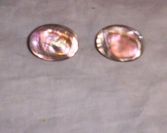 vintage clip on earrings shell silvertone