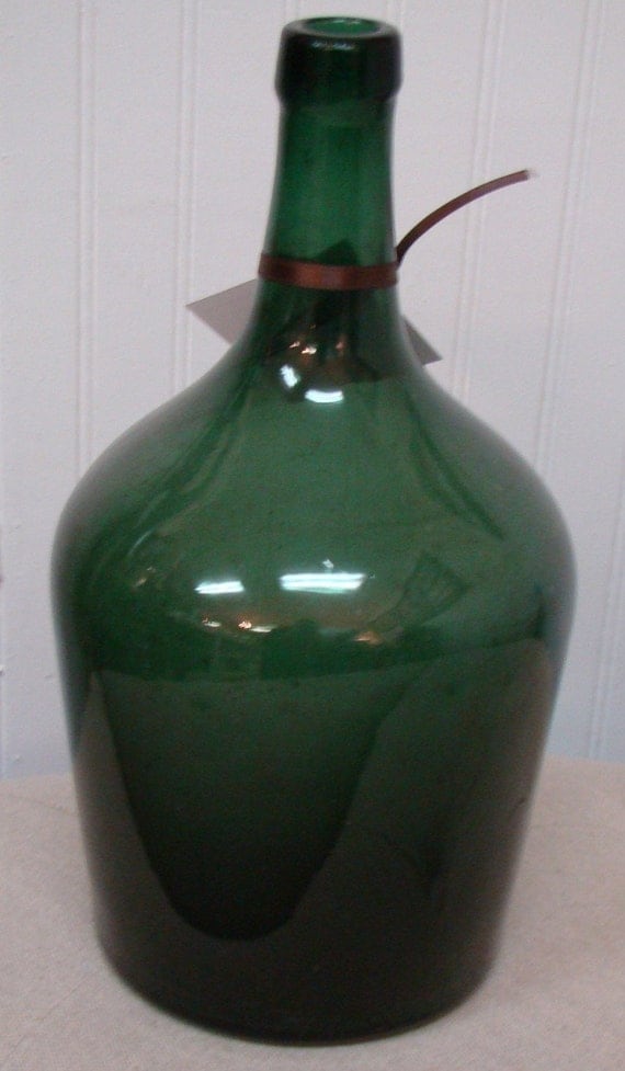 Old Vintage Green French Wine Bottle 12 1/2 tall