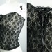 Illusion See Through Black Lace Up Corset Top